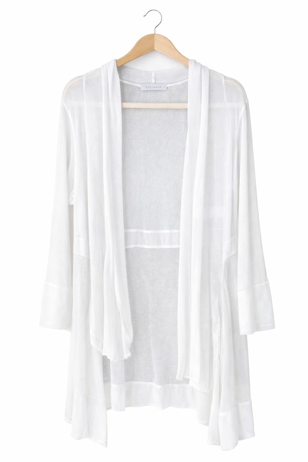 Weston Wear Sheer White Cardigan – Lightweight Open Front Duster - Consignment
