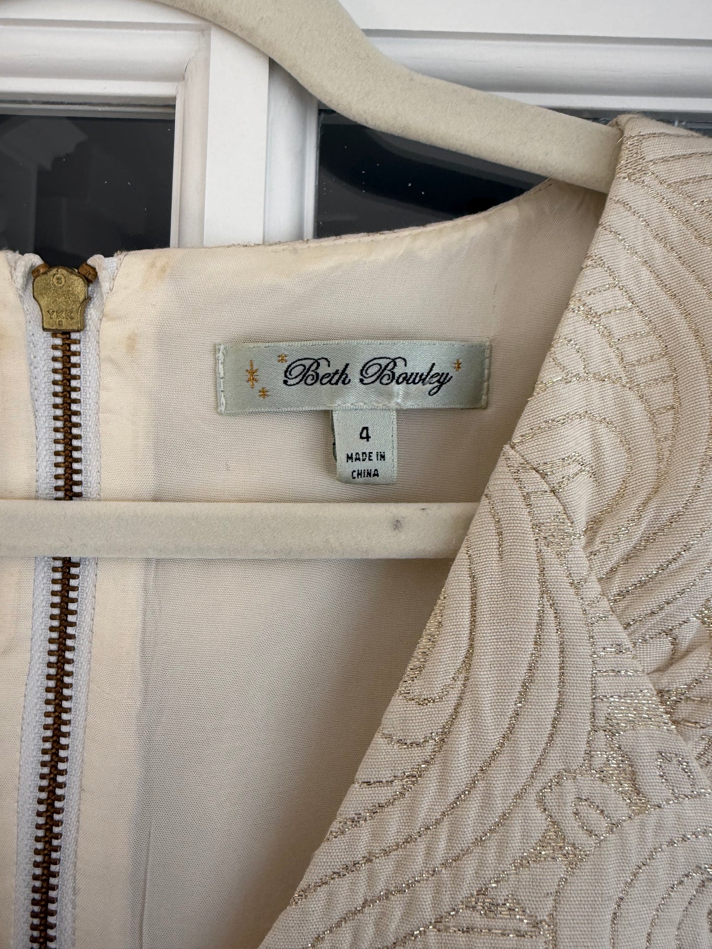 Beth Bowley Embroidered Ivory Cocktail Dress - Luxury Consignment