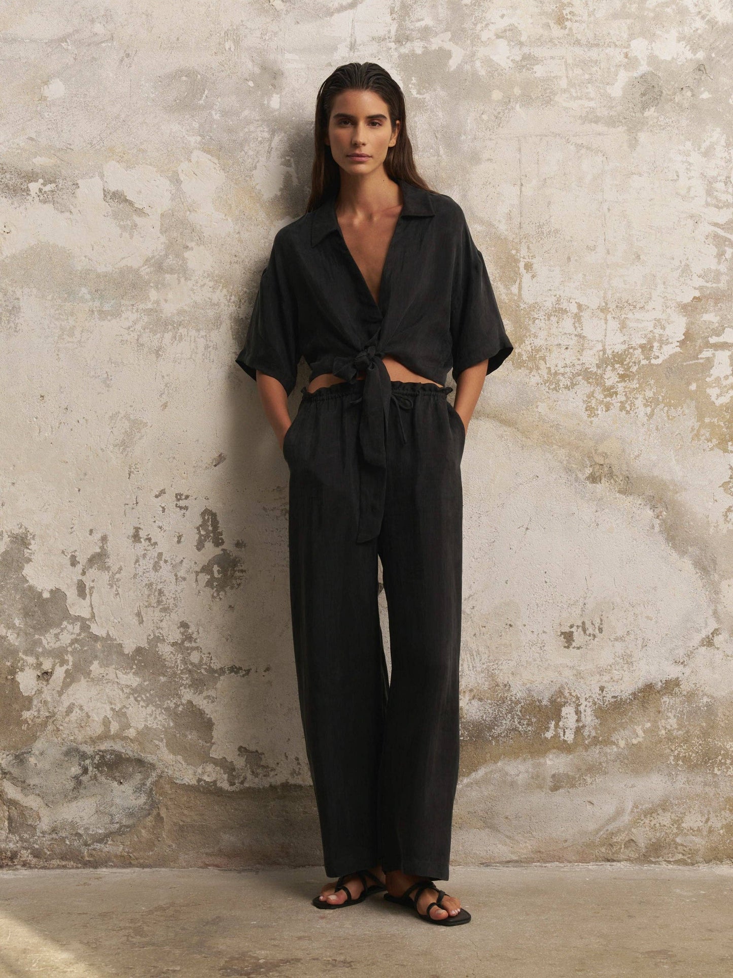 Lucid Flow Tie Pants - Black