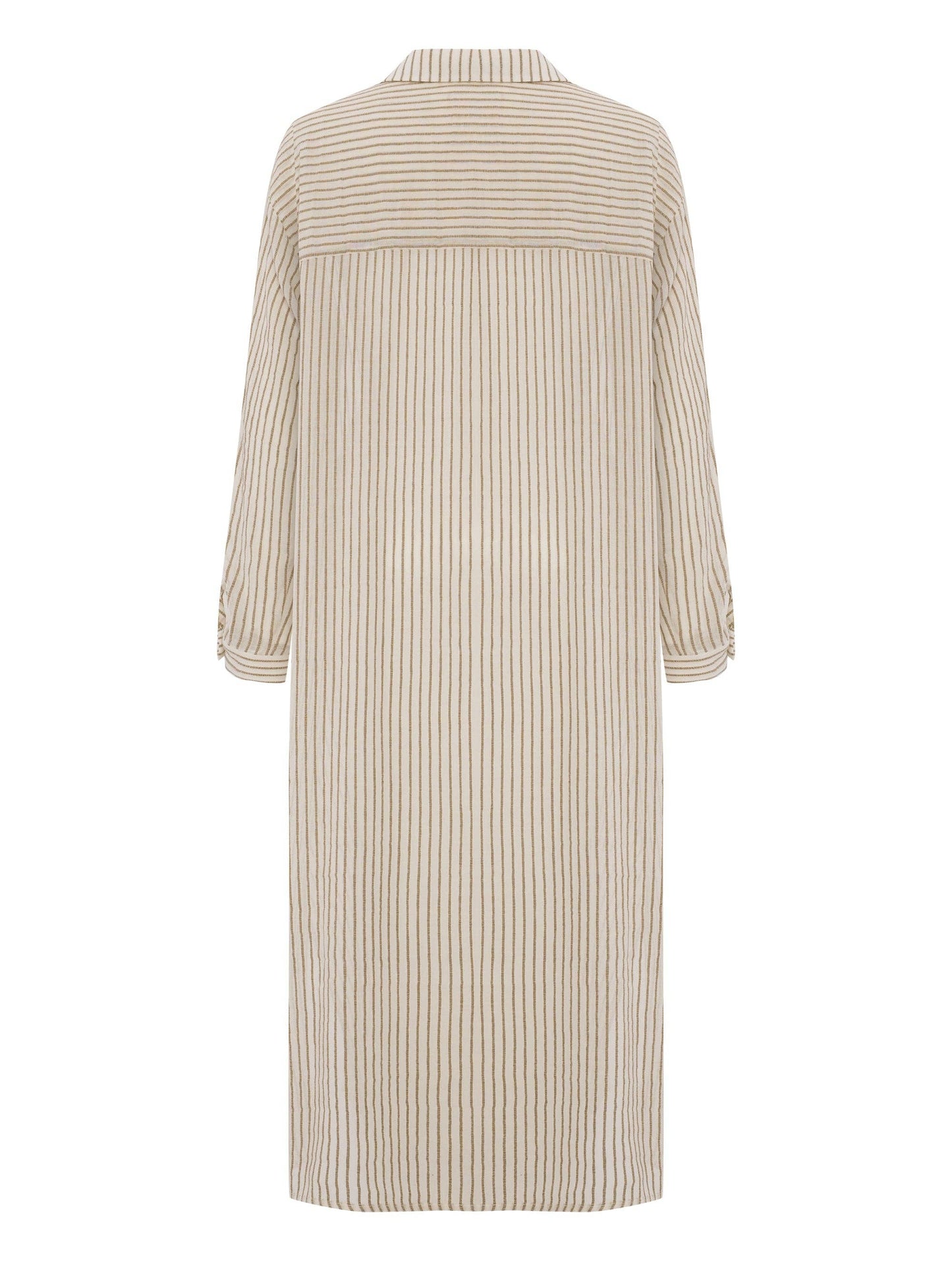 Voyage Shirt Dress - Khaki Green Stripes
