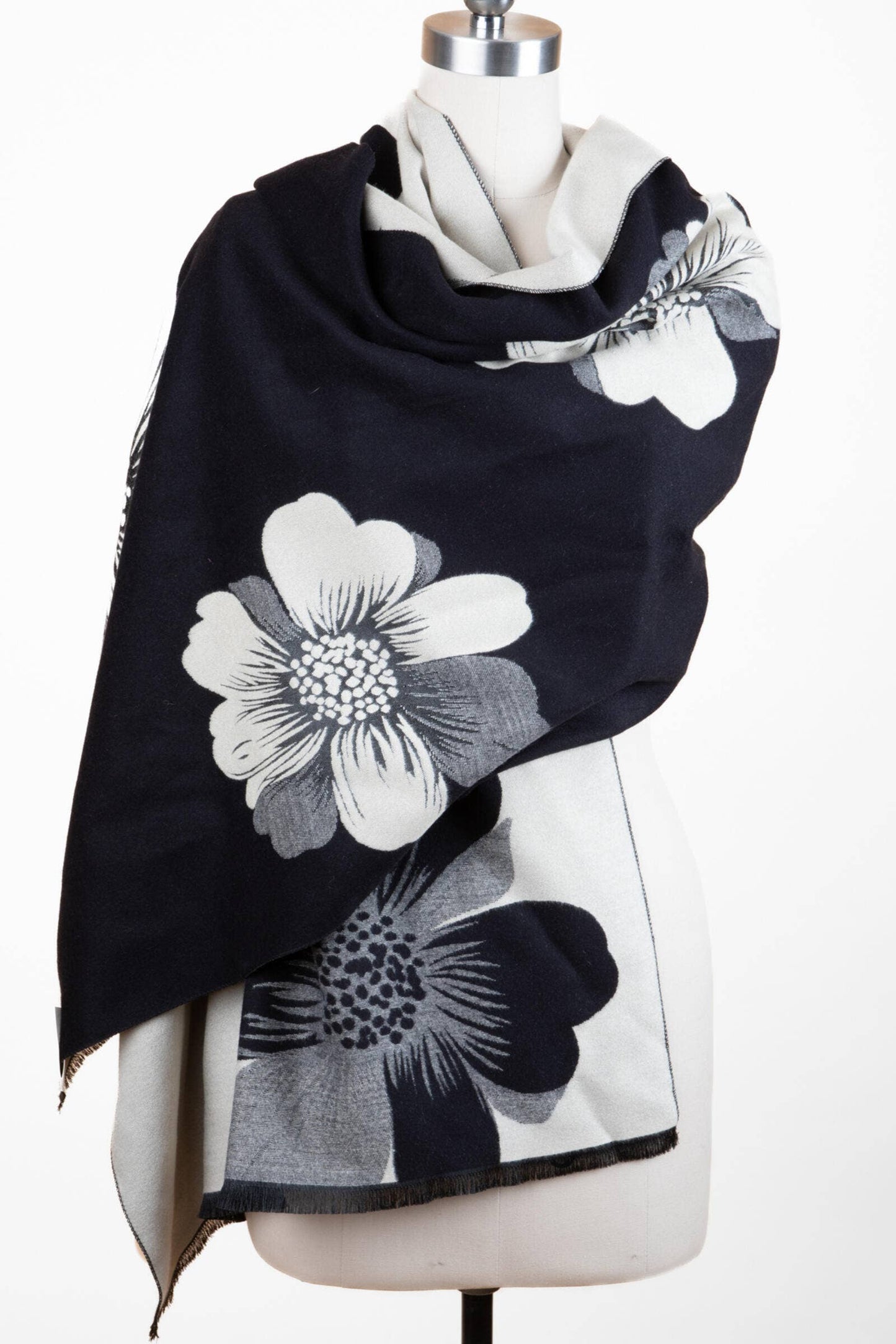 Reversible Floral Motif Scarf