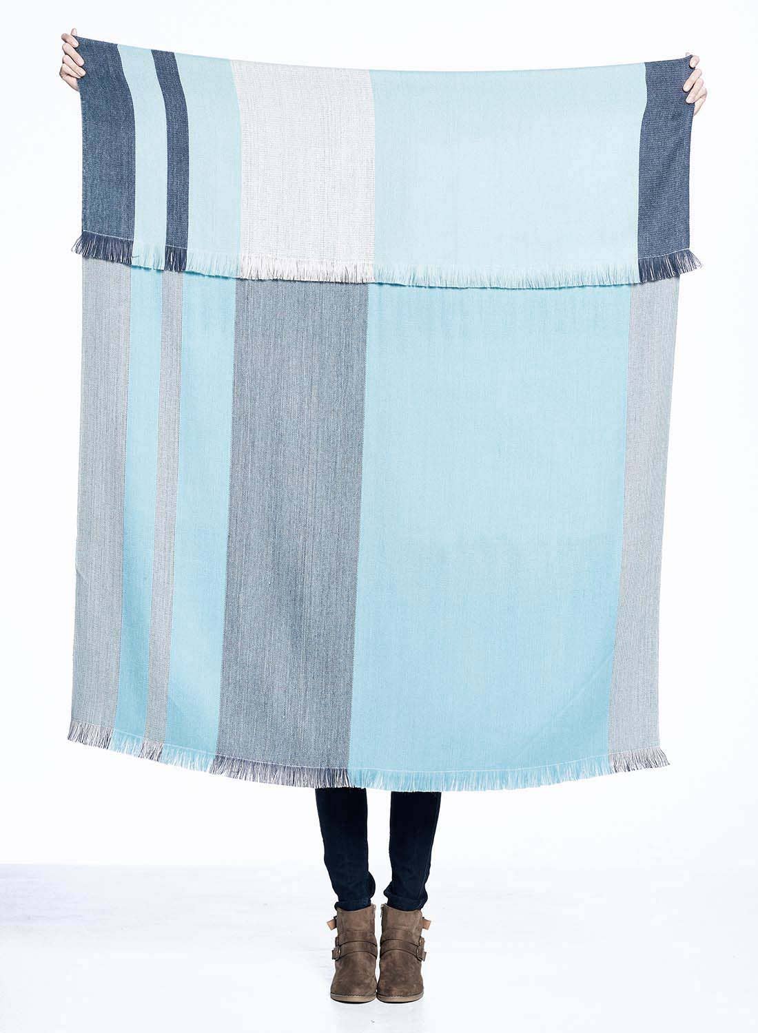 Alpaca Reversible Throw - Cool Agave