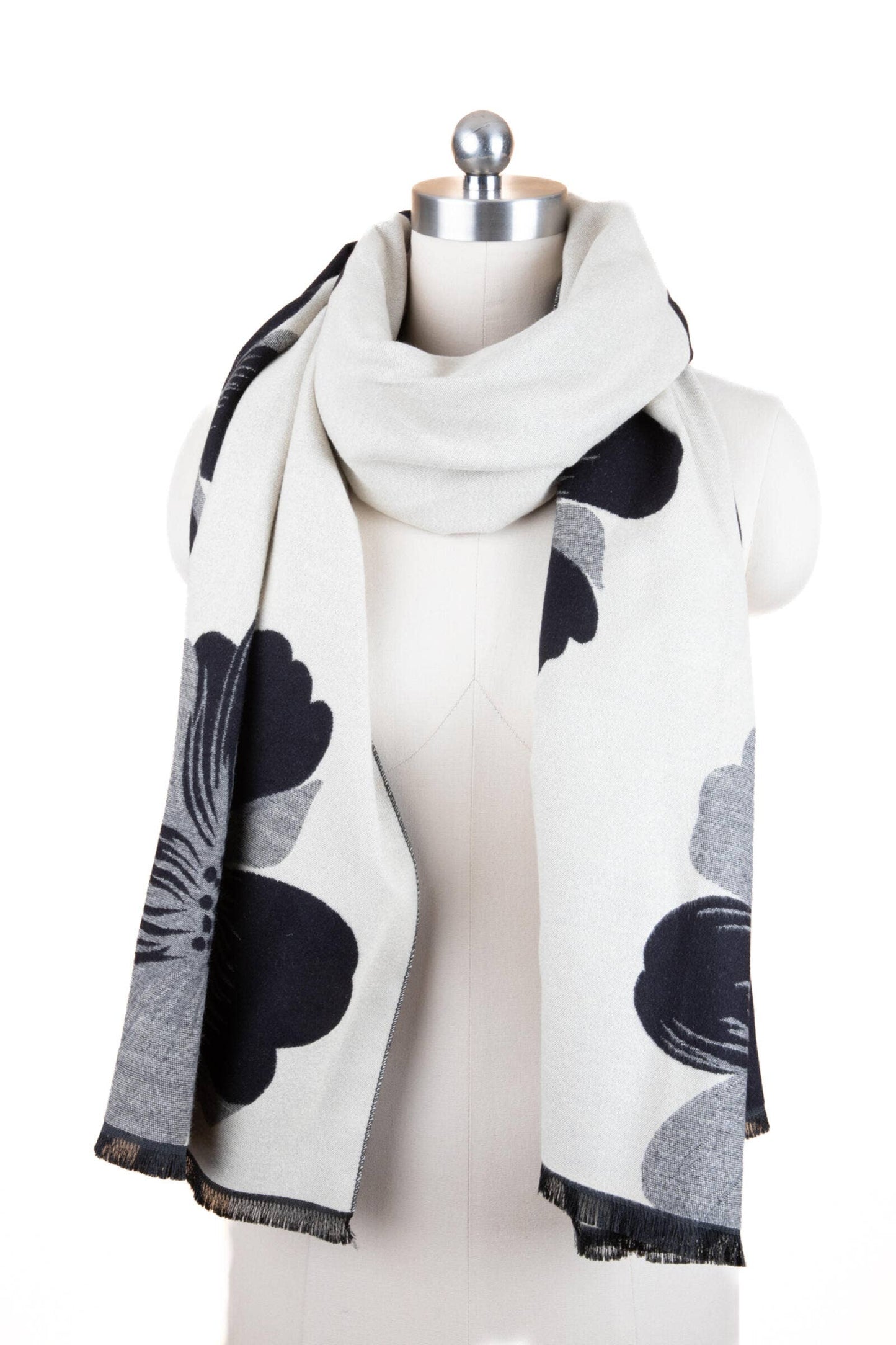 Reversible Floral Motif Scarf