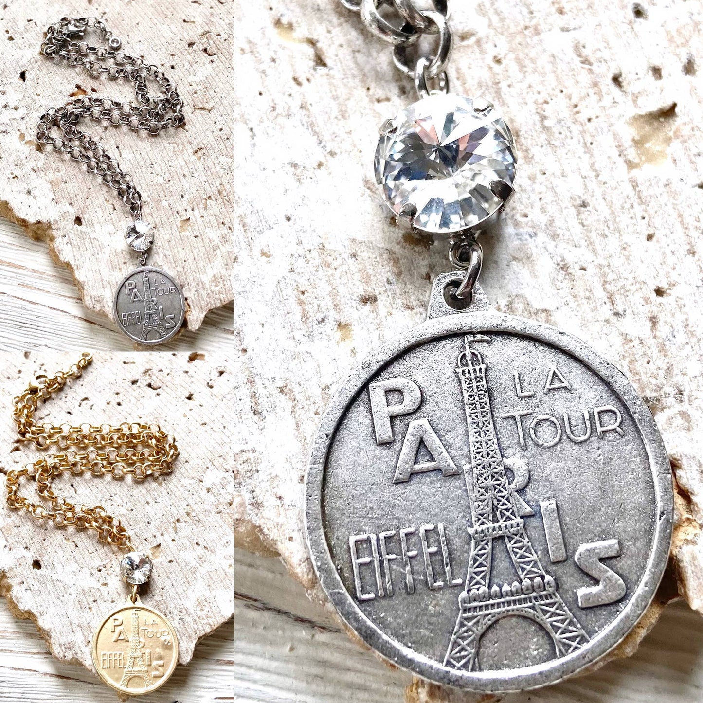 Paris France French coin necklace