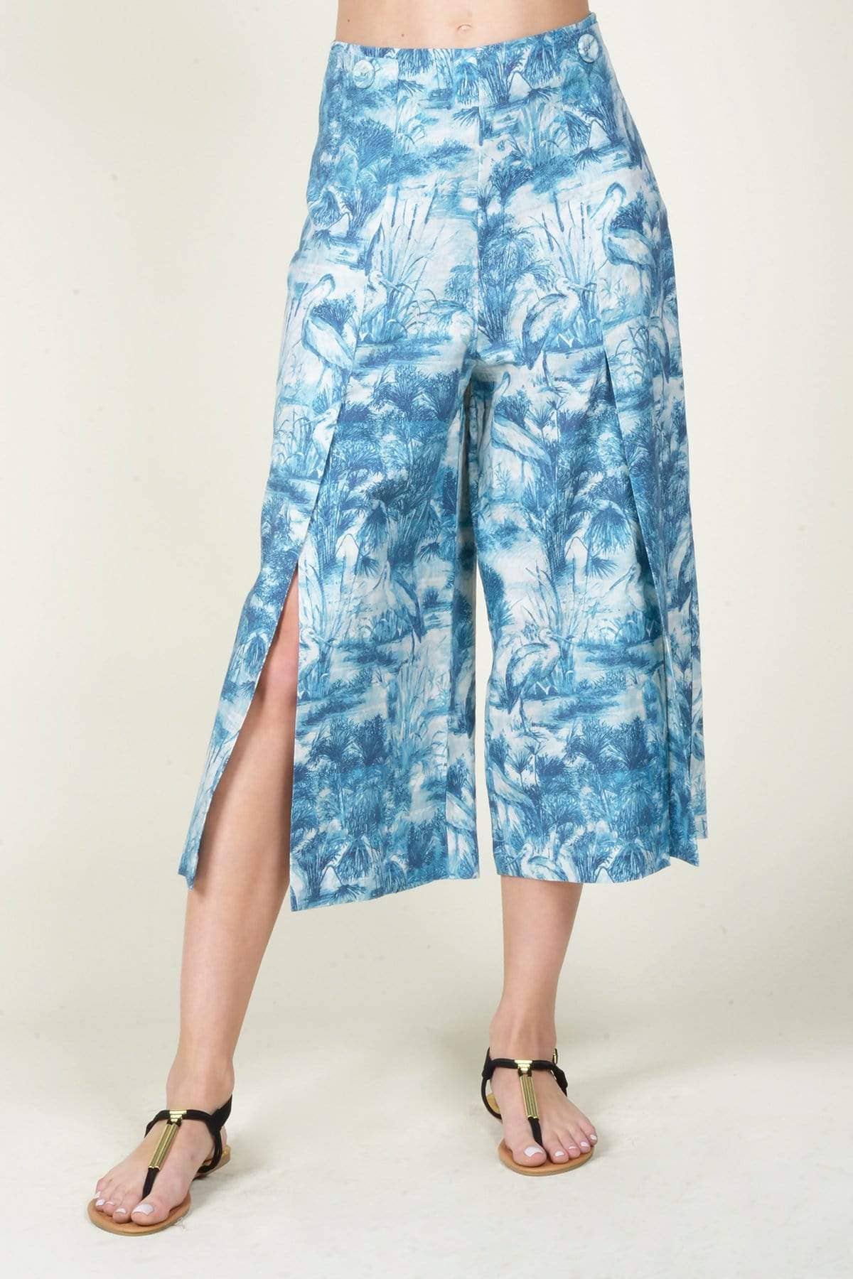 Duval Linen Pants - Blue Lagoon