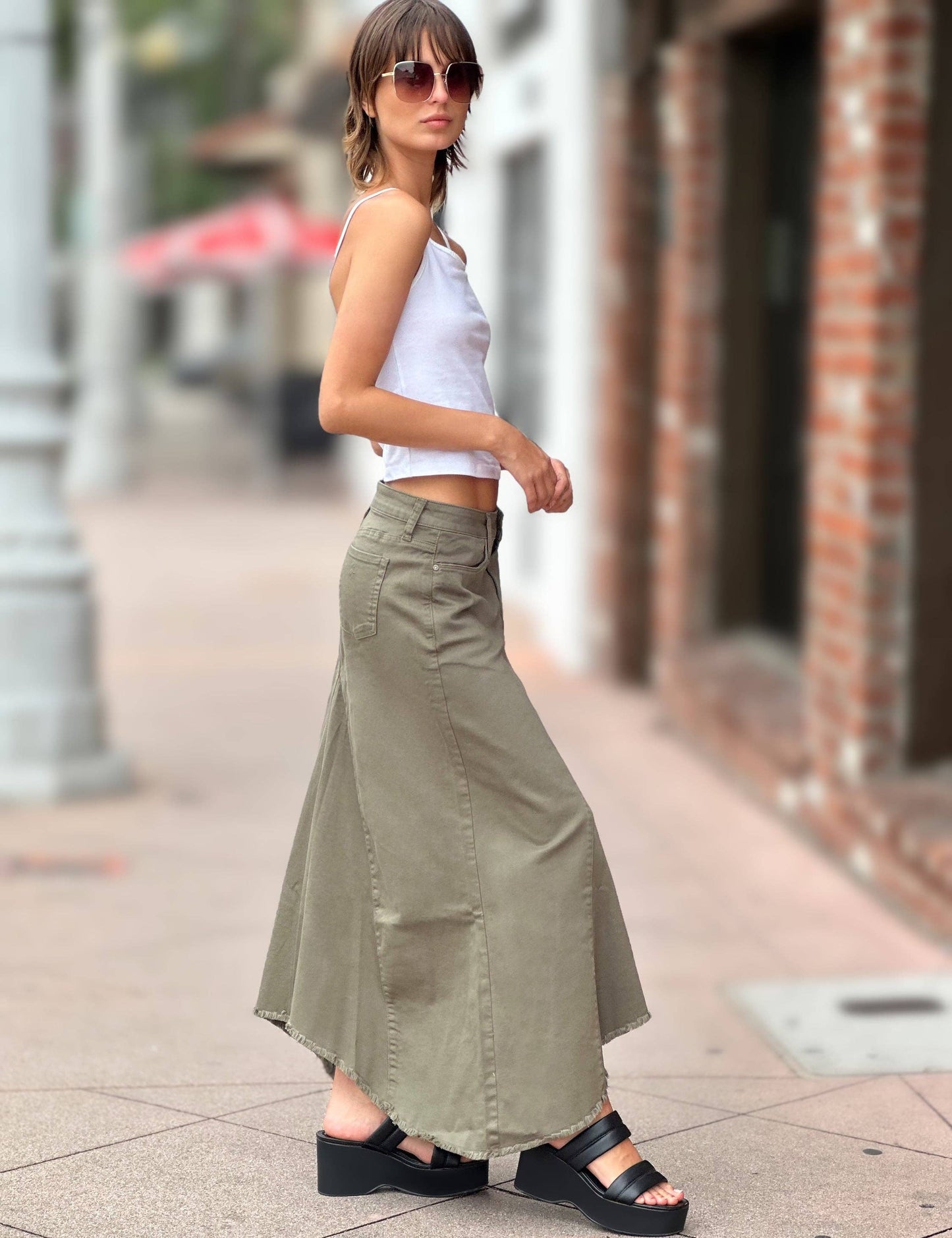 Selma Pieced Denim Maxi Skirt