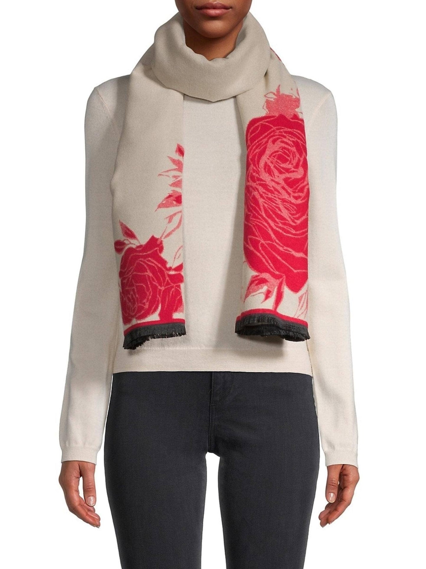 Fiore Reversible Rose Pattern Scarf