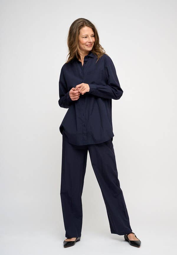 Moon pants poplin - dark navy