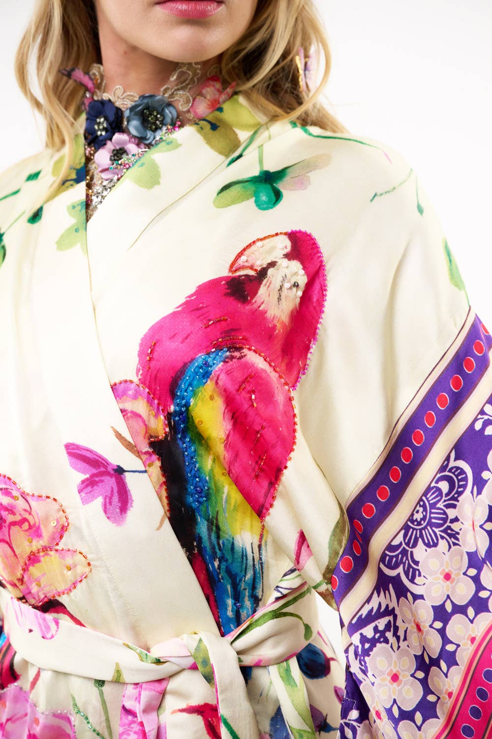 Tropical Mood Hand-beaded Kimono