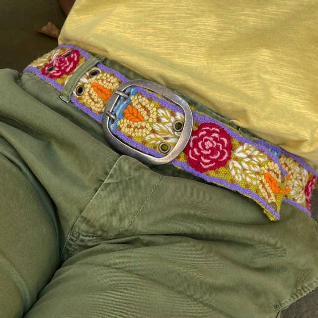 Harvest Floral Embroidered Wool Belt