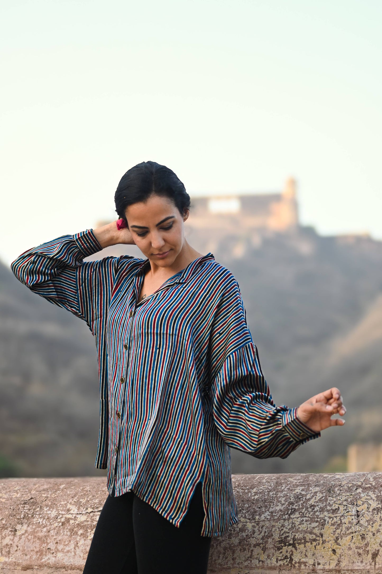 Modal Silk Blouse ~ Stripes