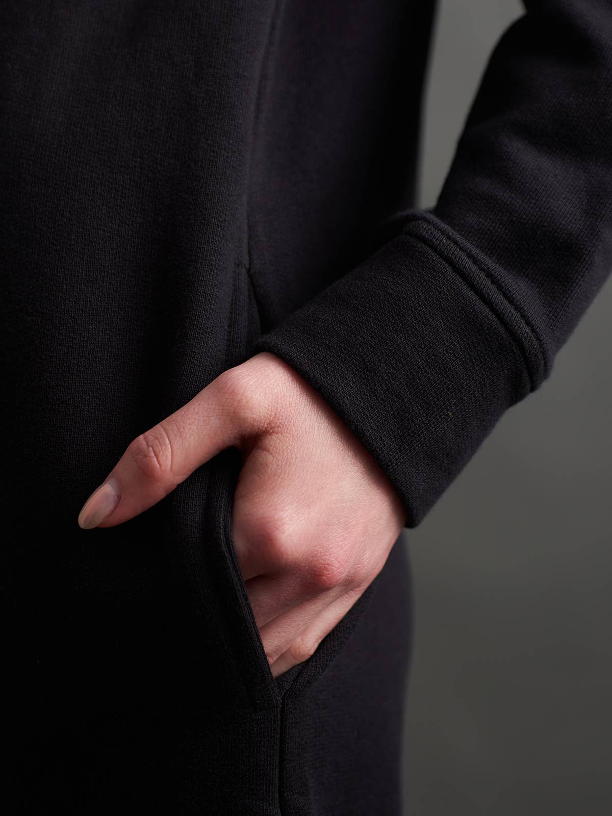 Sweatshirt Dress Black Loop Knit