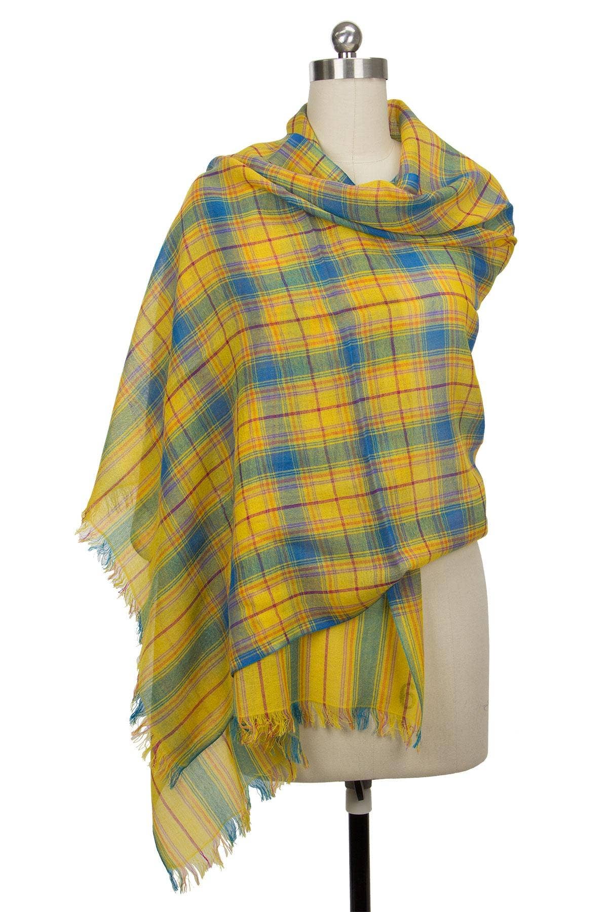 Yellow Pop Plaid Scarf