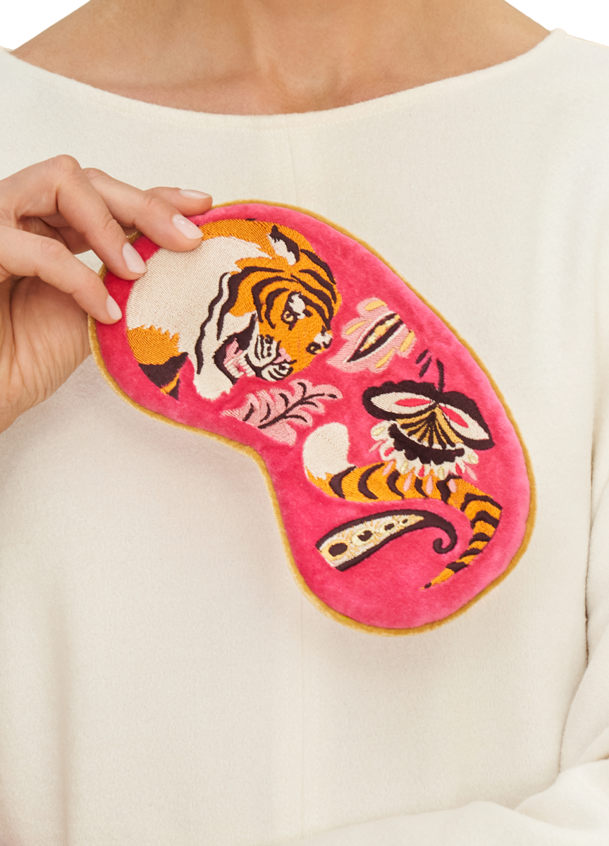 Luxury Lavender Velvet Eye Mask - Thrill of the Tiger