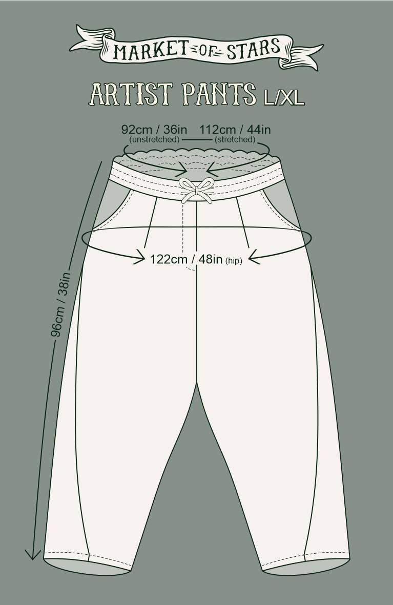 Theatre of Dreams Linen Cropped Artist Pant w/ Swan, Birds