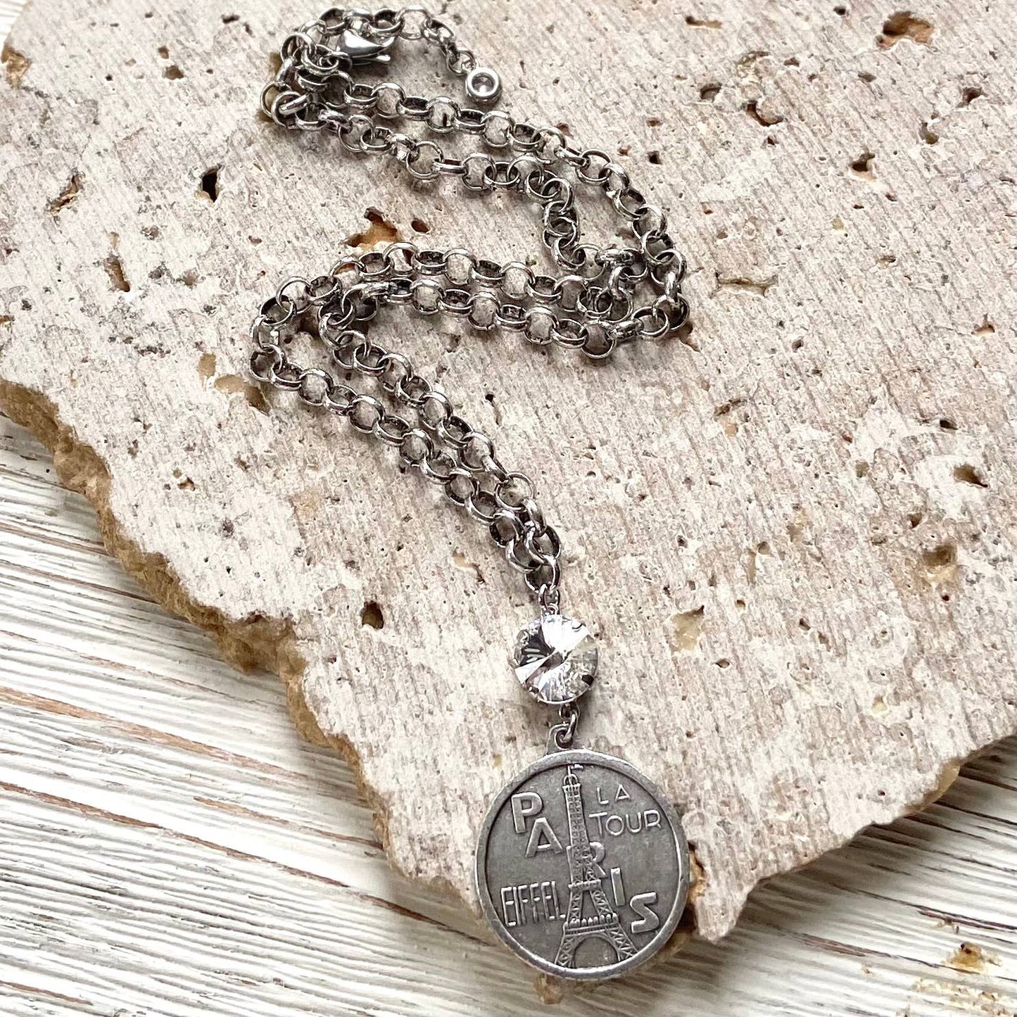 Paris France French coin necklace