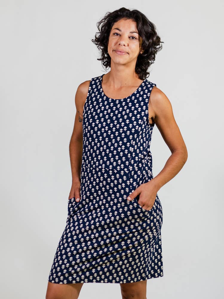Evanston Dress Micro Floral Navy