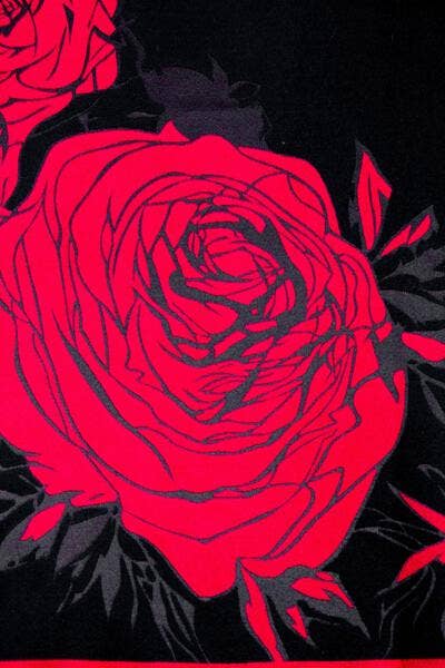 Fiore Reversible Rose Pattern Scarf