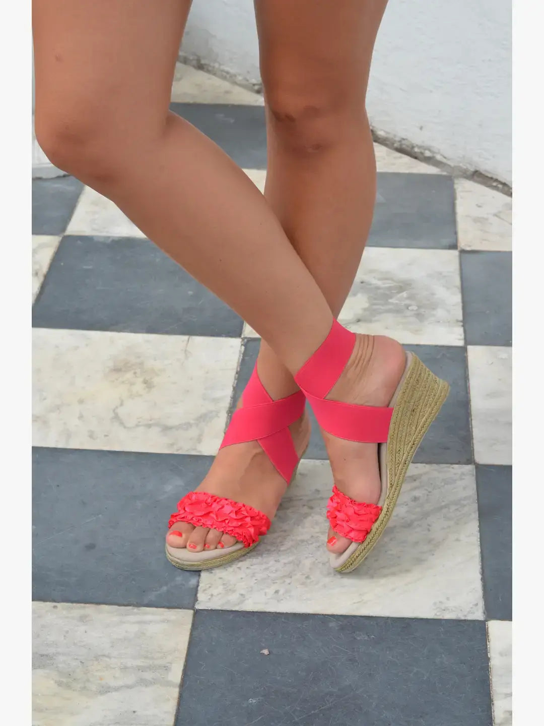 Carolina - Wrap-Up Ankle Espadrille Wedge