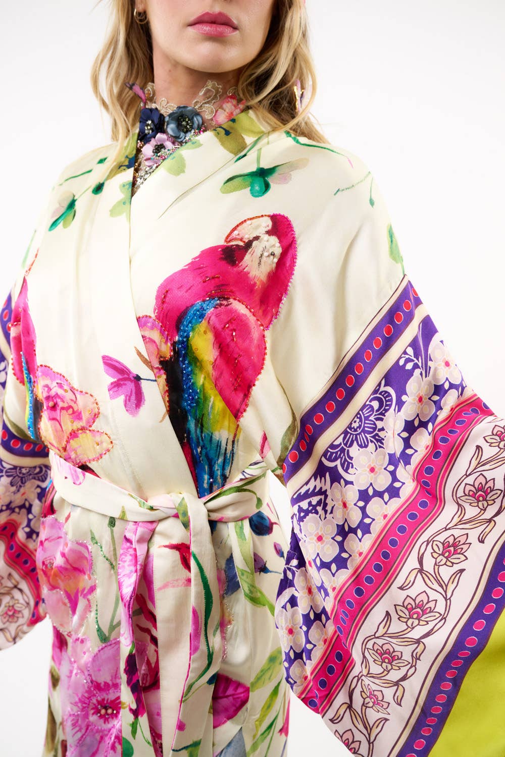 Tropical Mood Hand-beaded Kimono