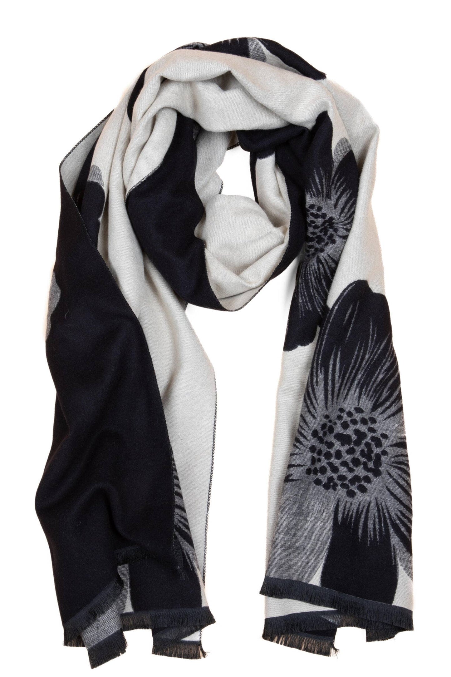 Reversible Floral Motif Scarf