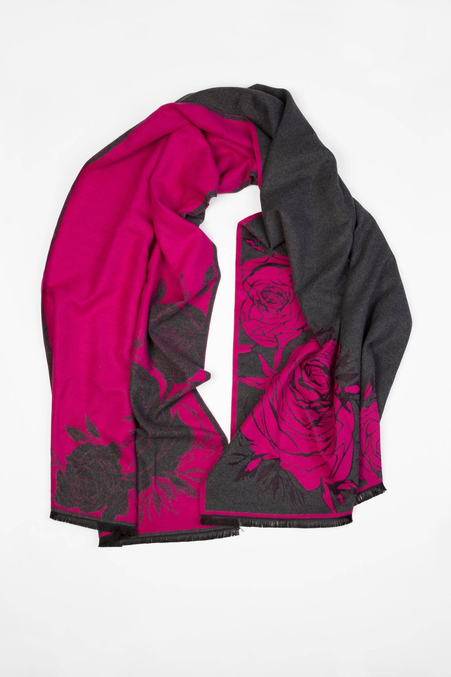 Fiore Reversible Rose Pattern Scarf