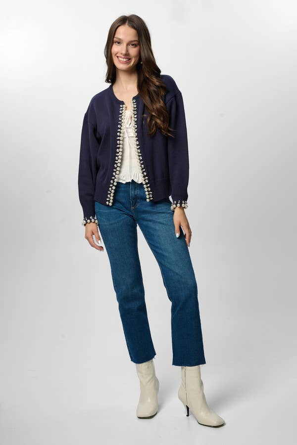 Pearl & Crystal Trim Cardigan