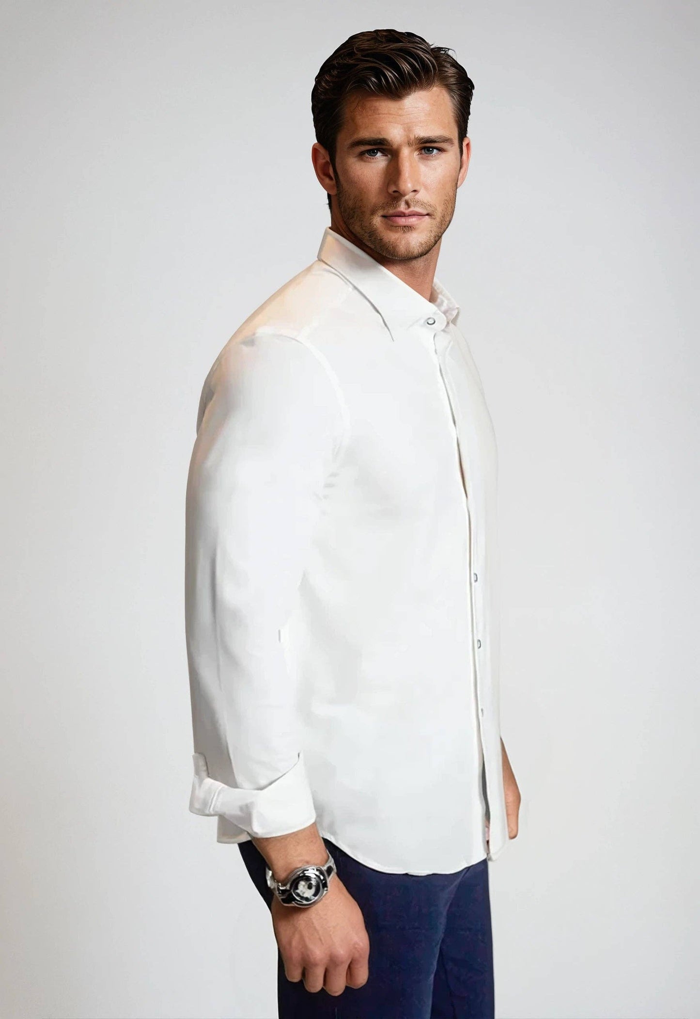 Buki + CINQO 'Single Shot' Long Sleeve Shirt White