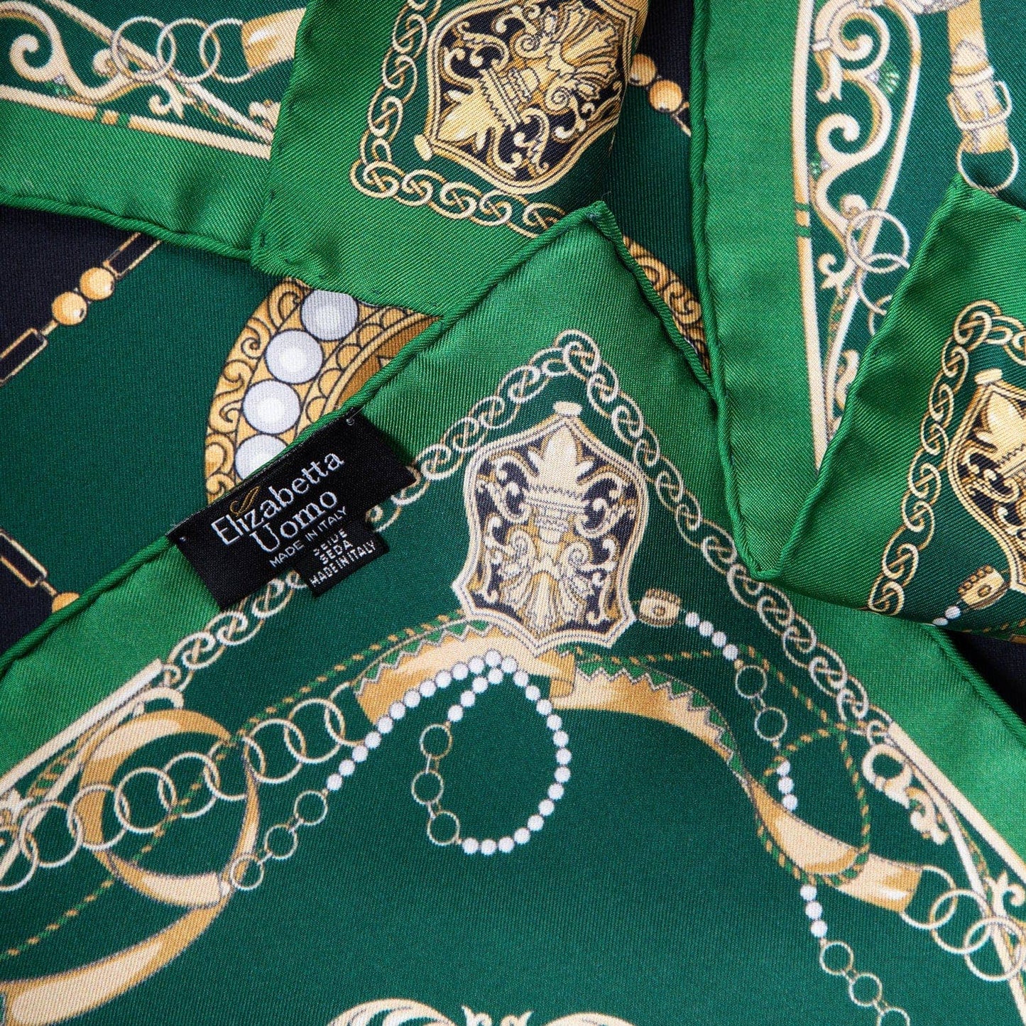 Bernini - Large Silk Pocket Square - Emerald