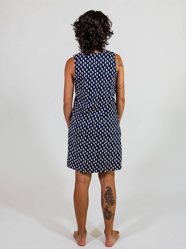 Evanston Dress Micro Floral Navy