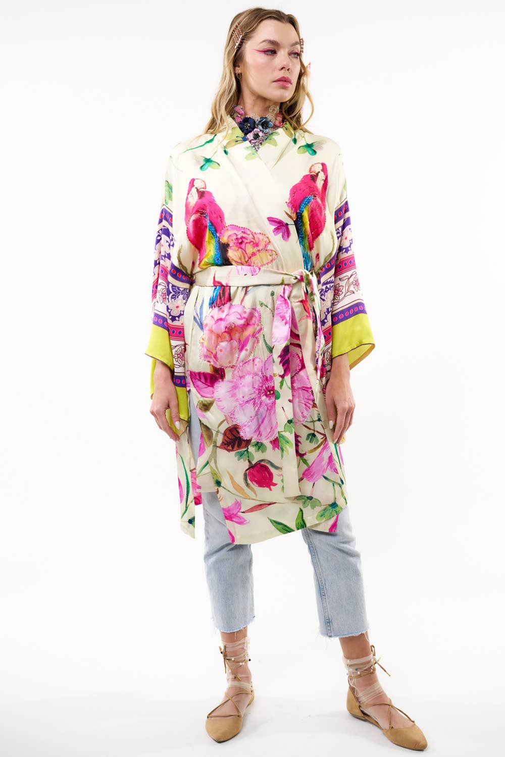 Tropical Mood Hand-beaded Kimono