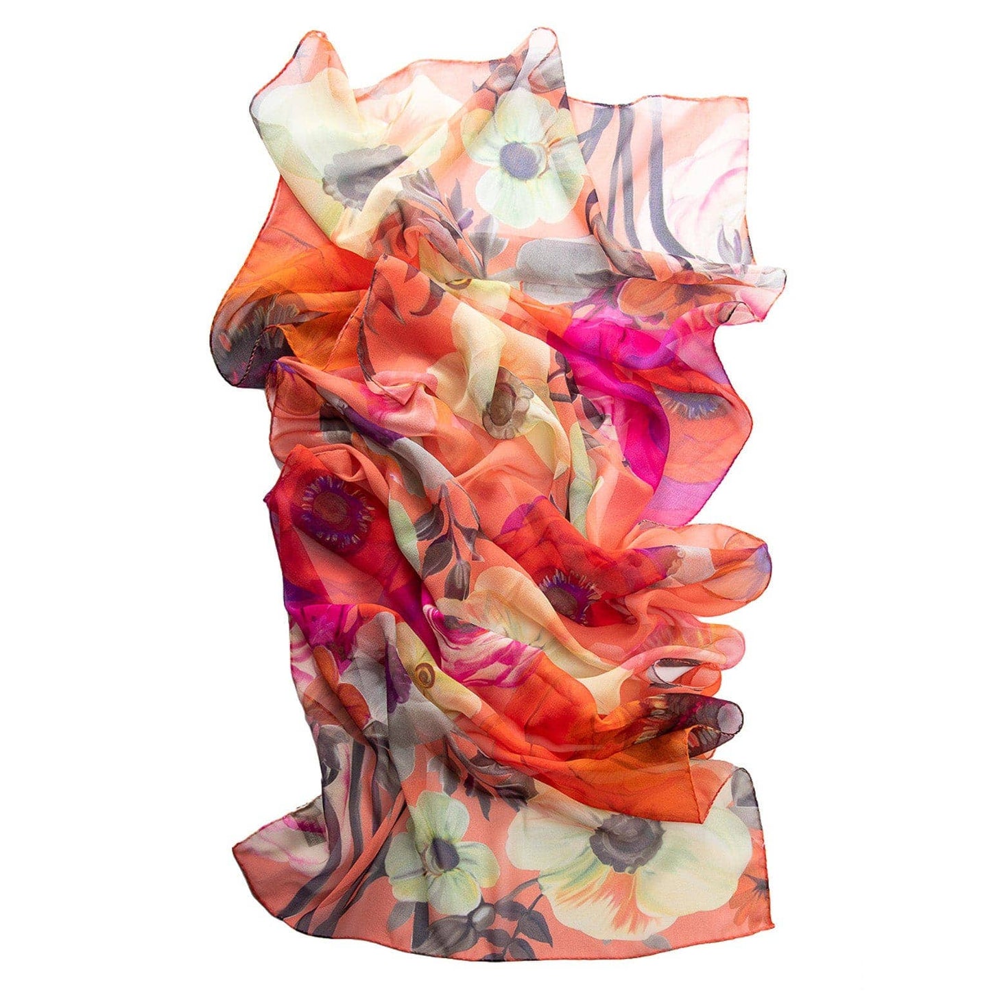 Campo de' Fiori - Coral Silk Scarf