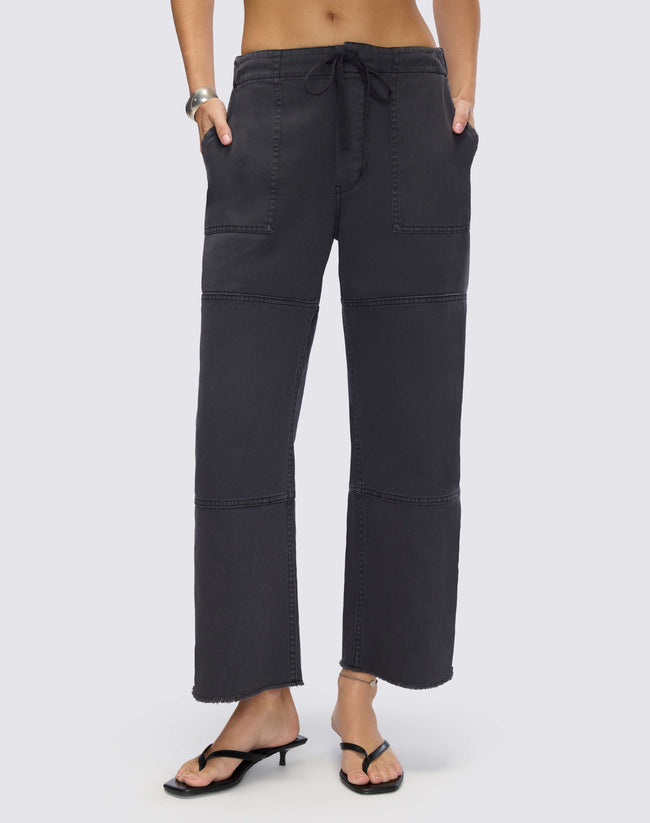 RE/DONE Beach Pant Crop — Washed Black