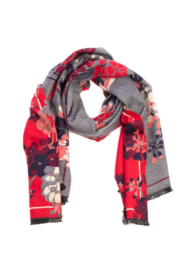 Reverse Floral Garden Printed Neck Scarf