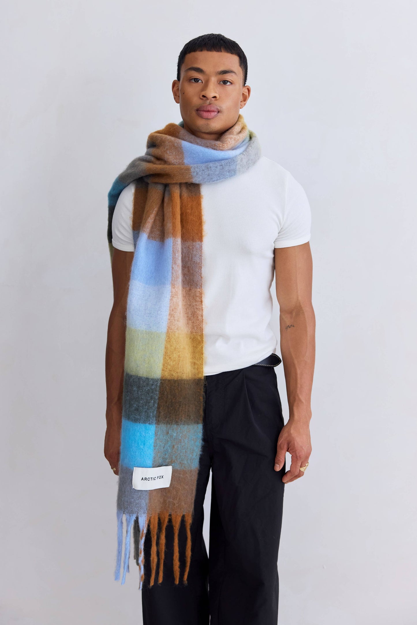 The Reykjavik Scarf - 100% Recycled - Blue/Orange