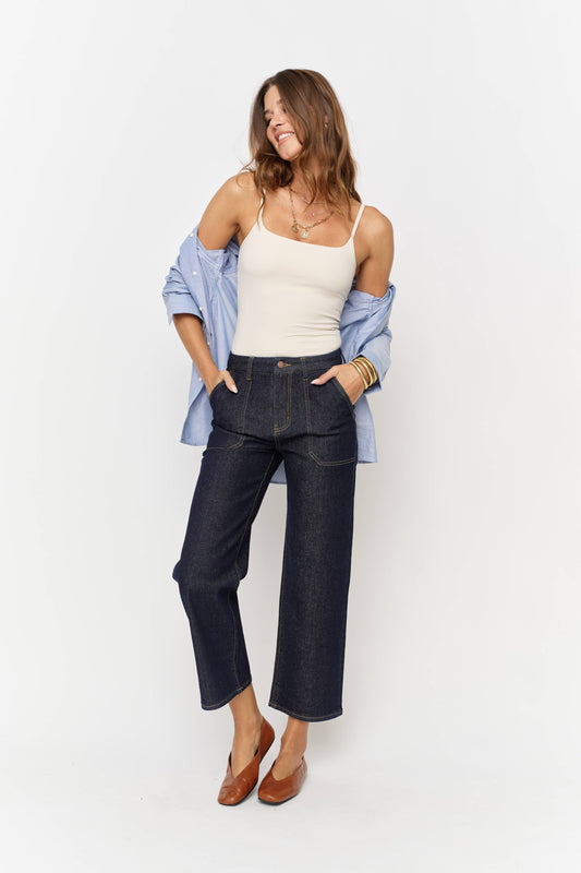 Aberdeen Carpenter High Rise Wide Leg Crop, Timbers