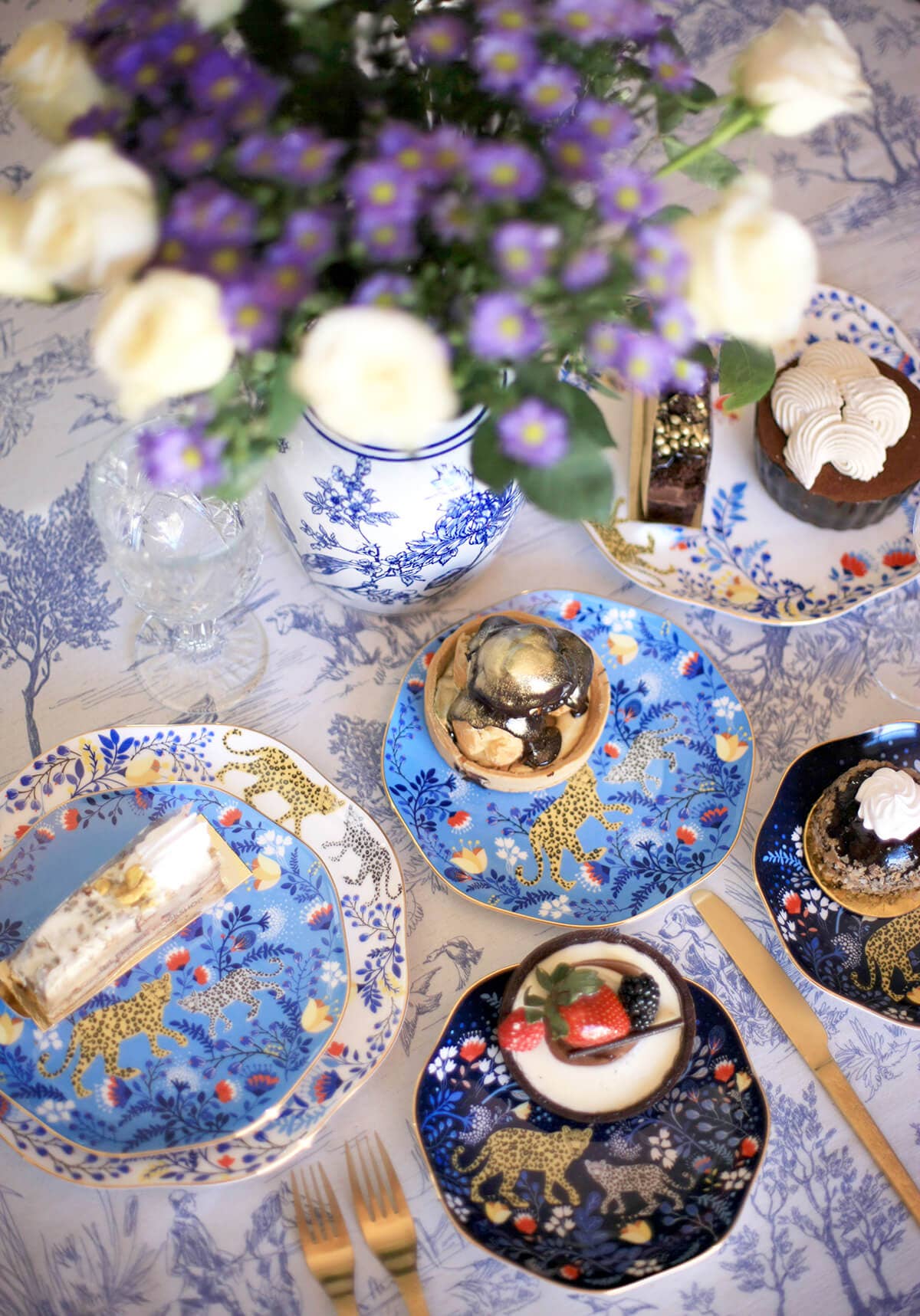 Amazon Rainforest Bone China Plates In Blue, Set Of Three