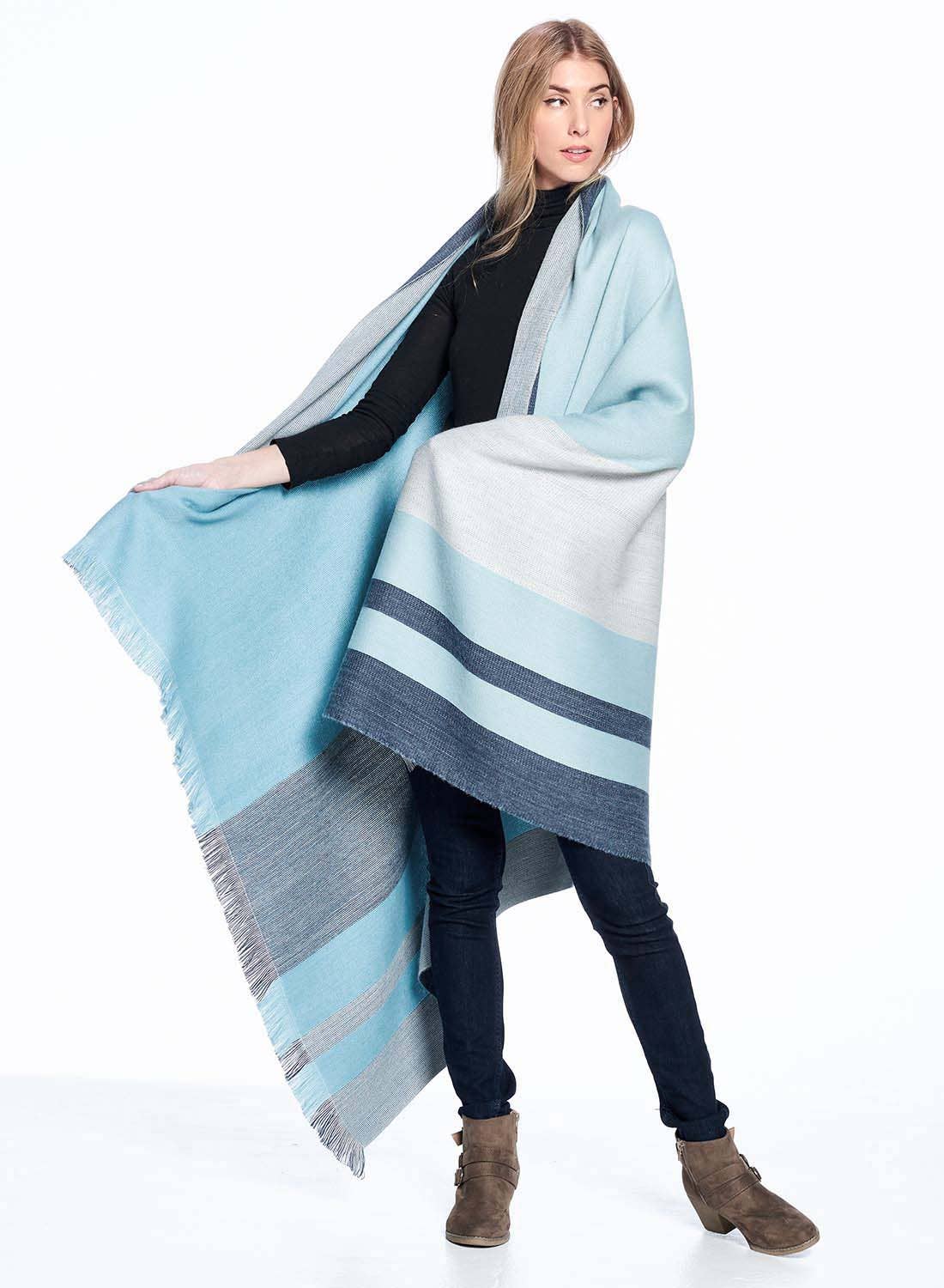 Alpaca Reversible Throw - Cool Agave