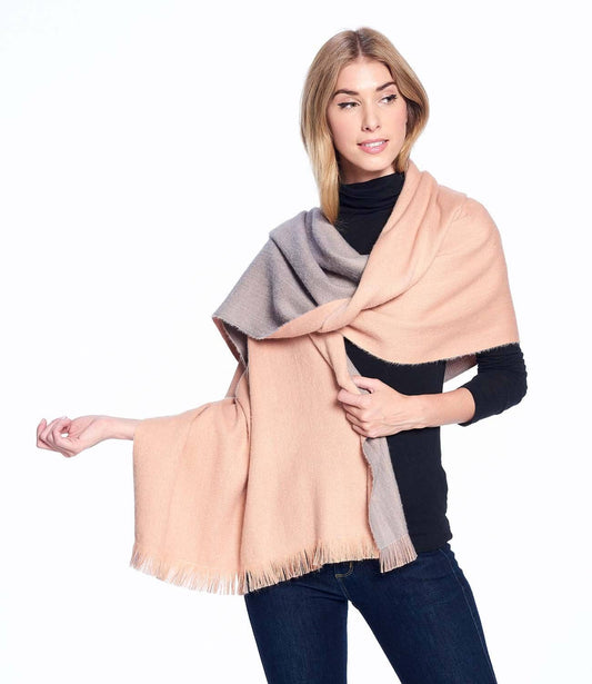 Alpaca Reversible Wrap - Dusty Coral
