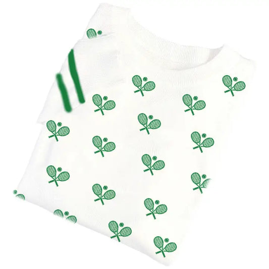 Tennis Sweater - Spring Weight Embroidered