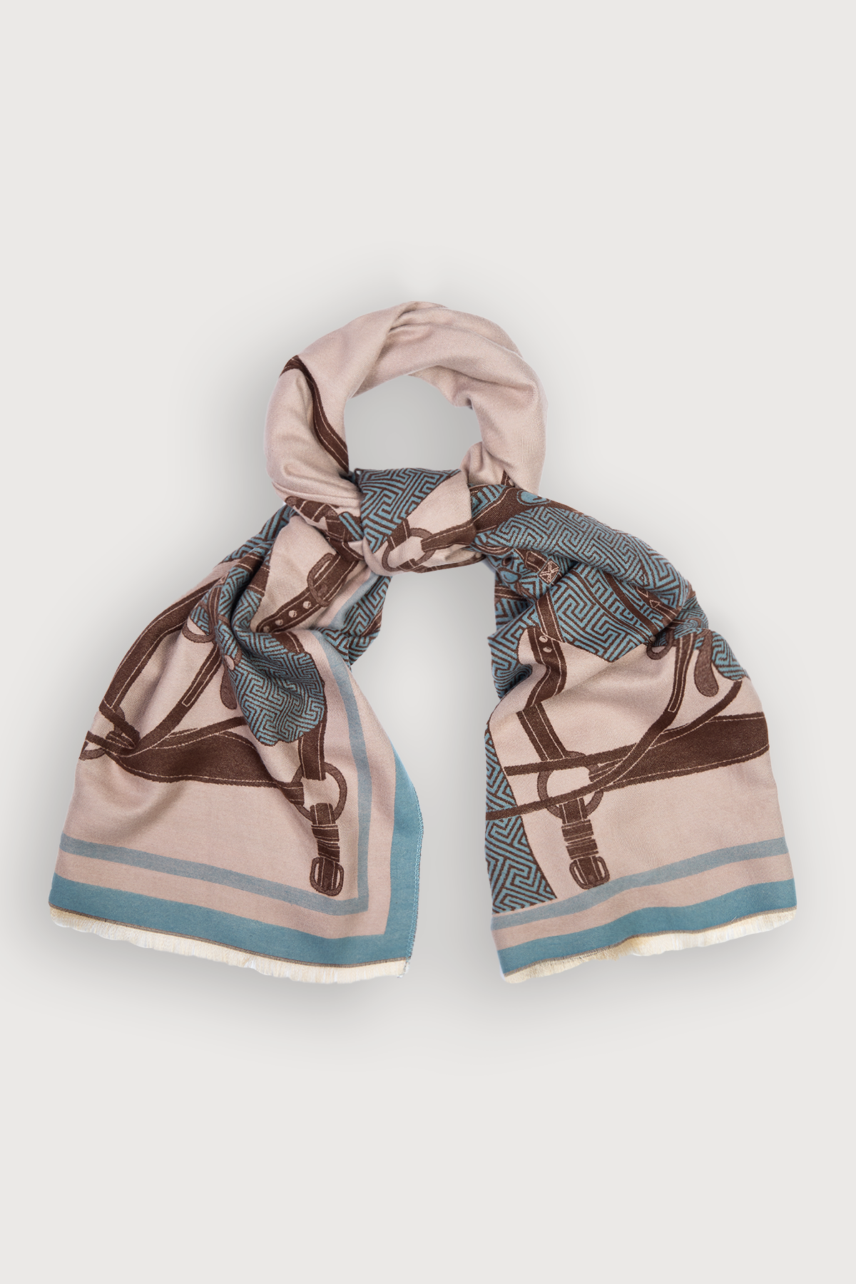 Equestrian Patchwork Knit Scarf