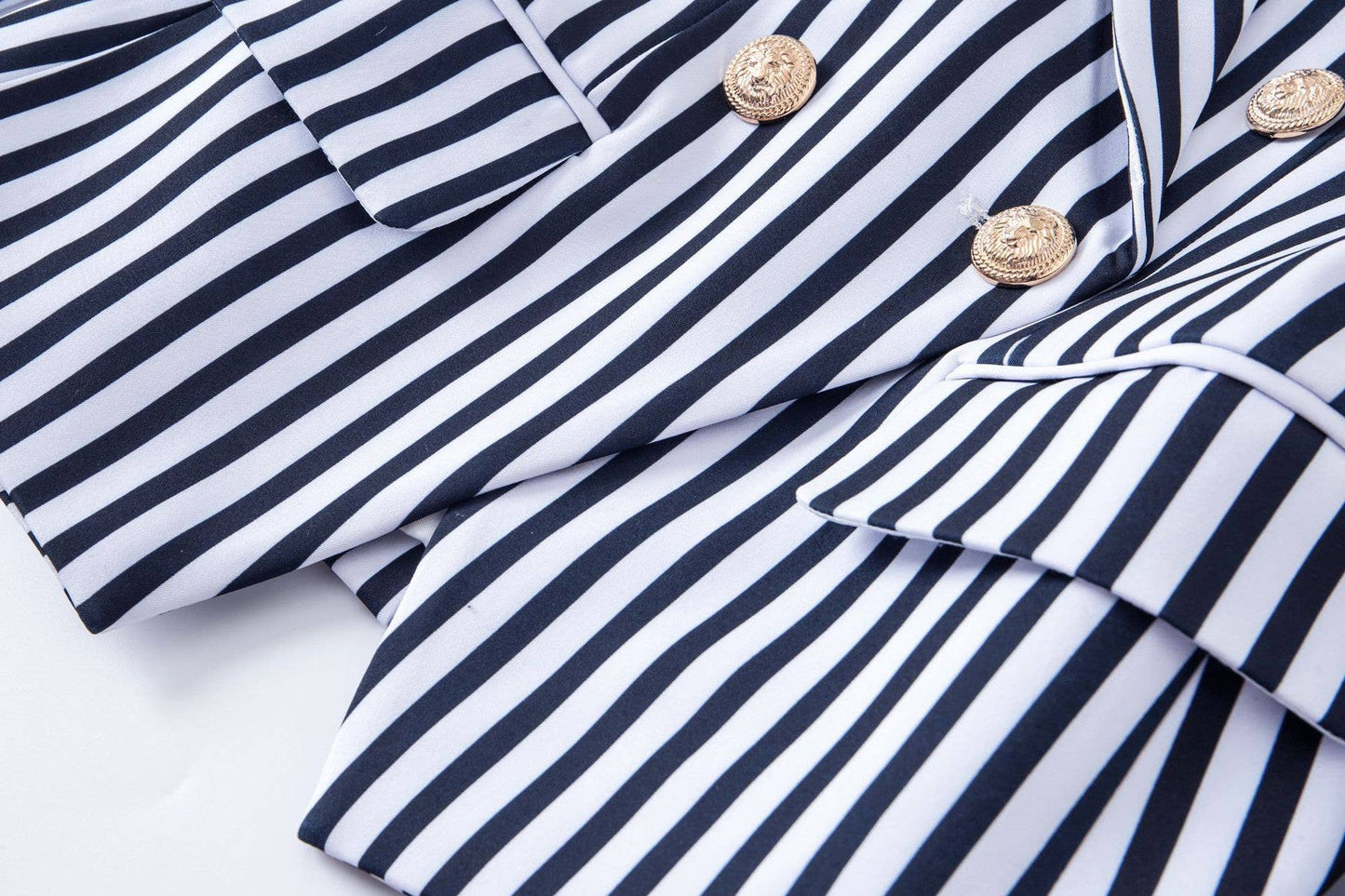 Double Breasted Striped Blazer