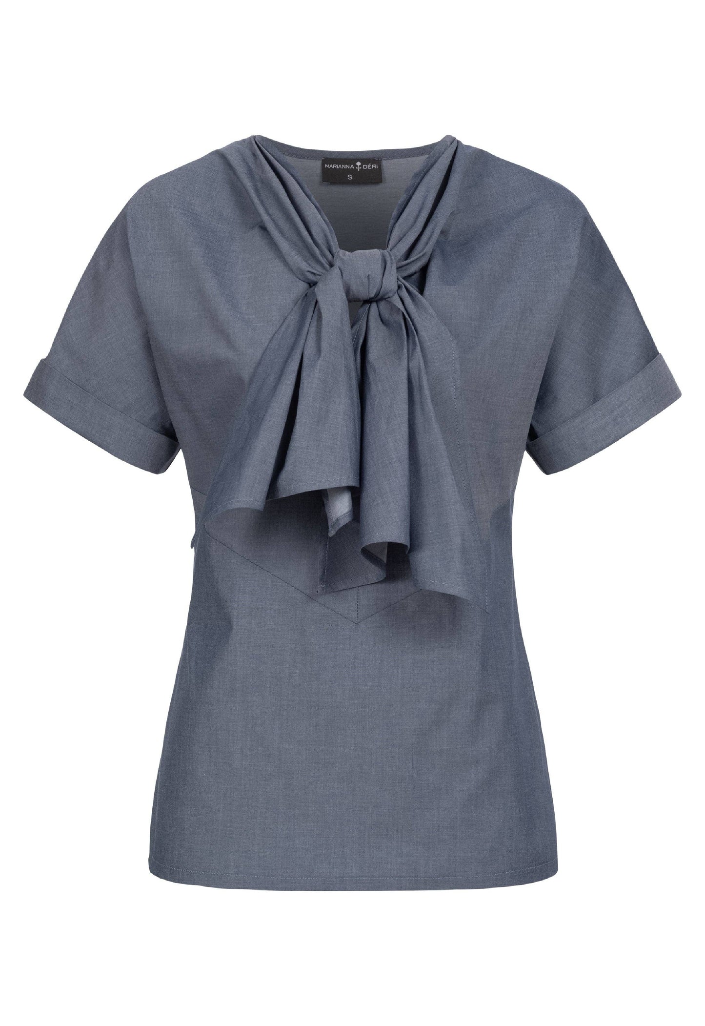 Blue bow blouse