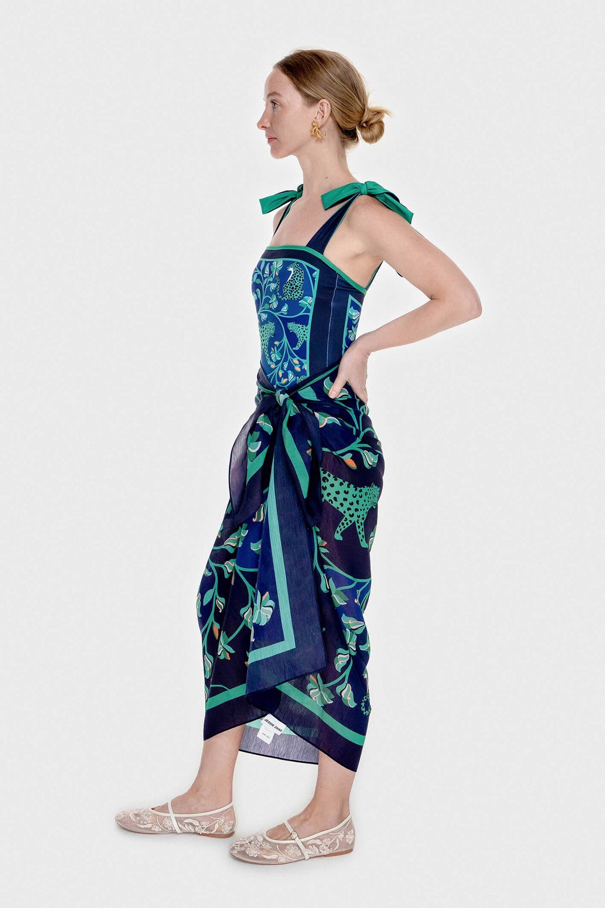 Beach Sarong Wrap - Leopards In The Verdant Wild