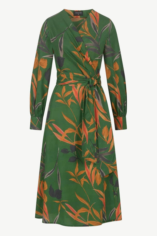Wrap dress autumn leaves