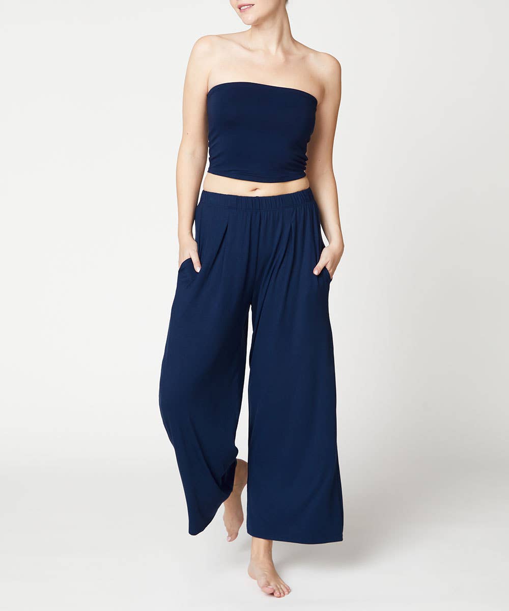 Bamboo wide pants ankle length