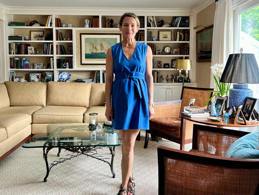 Royal Blue Staghorn Sleeveless Shift Dress