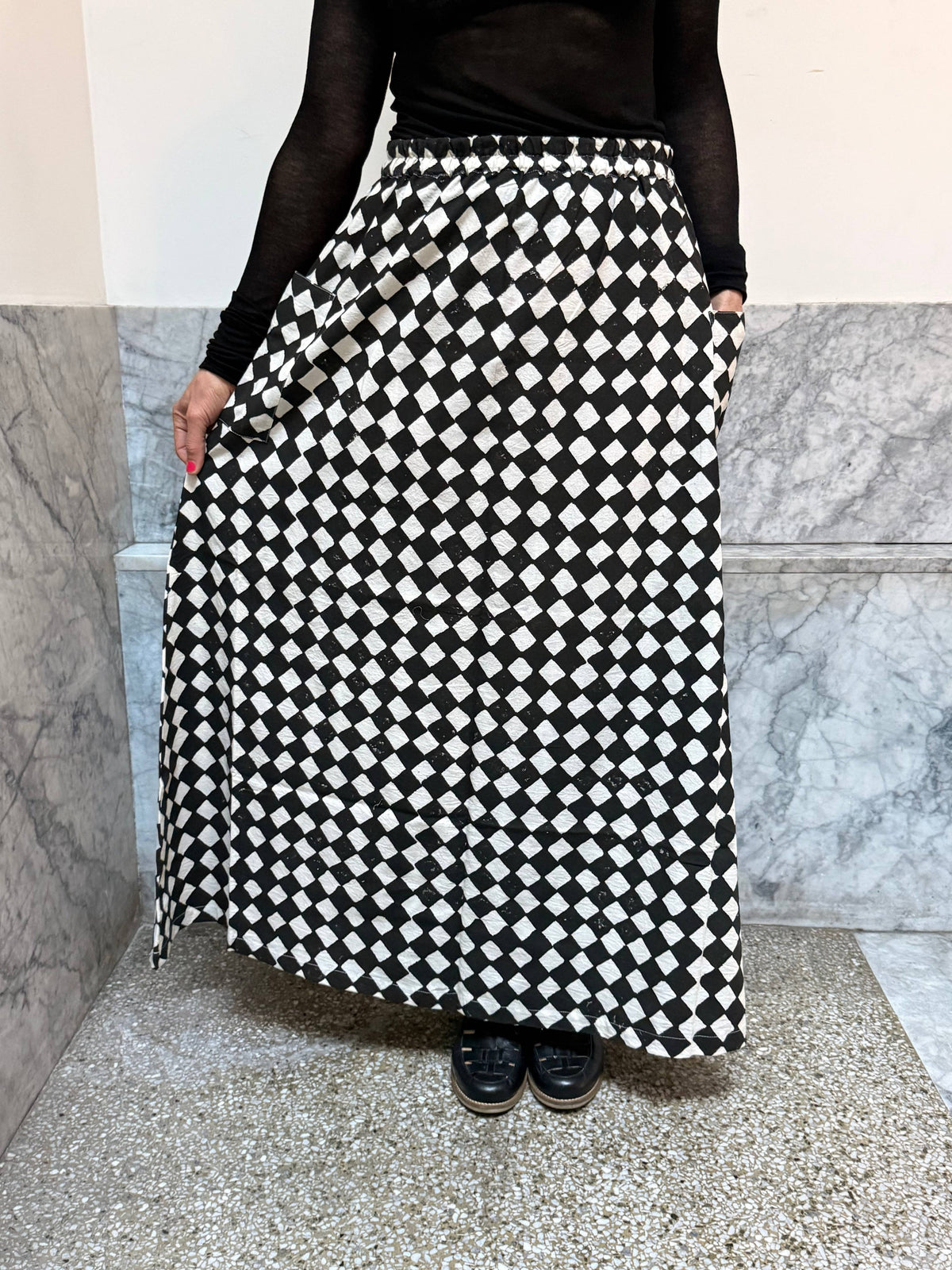 Tilda Skirt Black Losange
