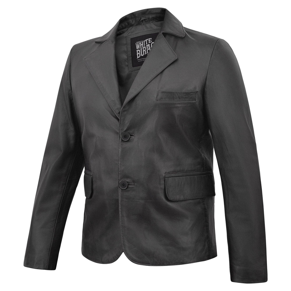 Men's Lambskin Leather Two-Button Blazer