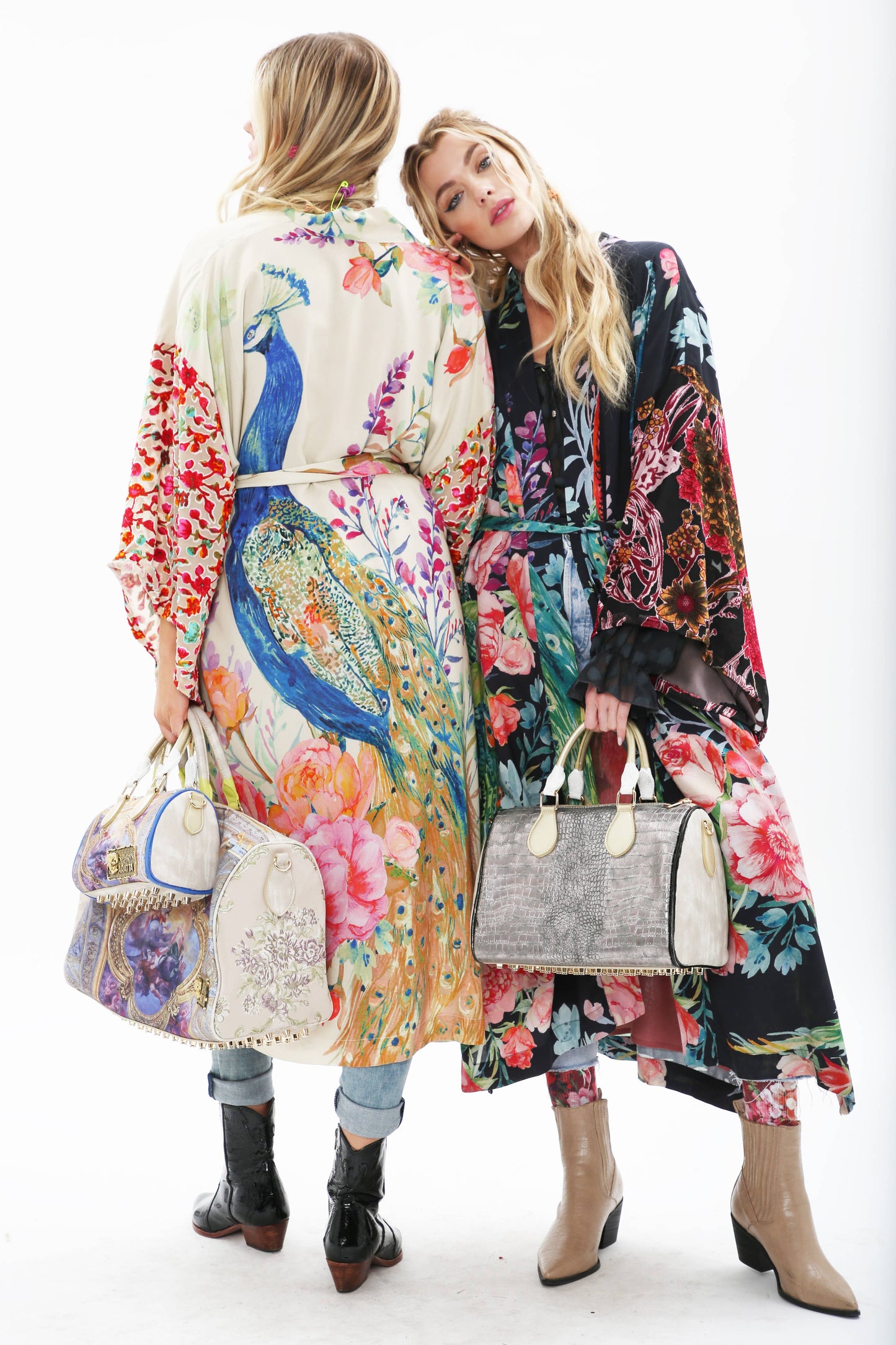 Sweet Fantasy Kimono | Peacock Floral Print | Women's Kimono